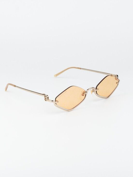 Gucci Women Sunglasses Gold Mirror GG Pattern Cat Eye GG1604S 004 NEW AUTHENTIC main image 9